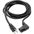 Eaton Tripp Lite Series Computer Power Cord, NEMA 5-15P to Right-Angle C13 - 10A, 125V, 18 AWG, 14 ft. (4.27 m), Black