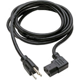 Eaton Tripp Lite Series Computer Power Cord, NEMA 5-15P to Right-Angle C13 - 10A, 125V, 18 AWG, 14 ft. (4.27 m), Black
