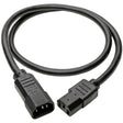 Eaton Tripp Lite Series Heavy-Duty PDU Power Cord, C13 to C14 - 15A, 250V, 14 AWG, 3 ft. (0.91 m), Black