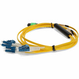 AddOn 5m Arista Networks CAB-M12P4LC-S5 Compatible MPO (Female) to 8xLC (Male) 8-Strand Yellow OS2 OFNR (Riser-Rated) Fiber Fanout Cable