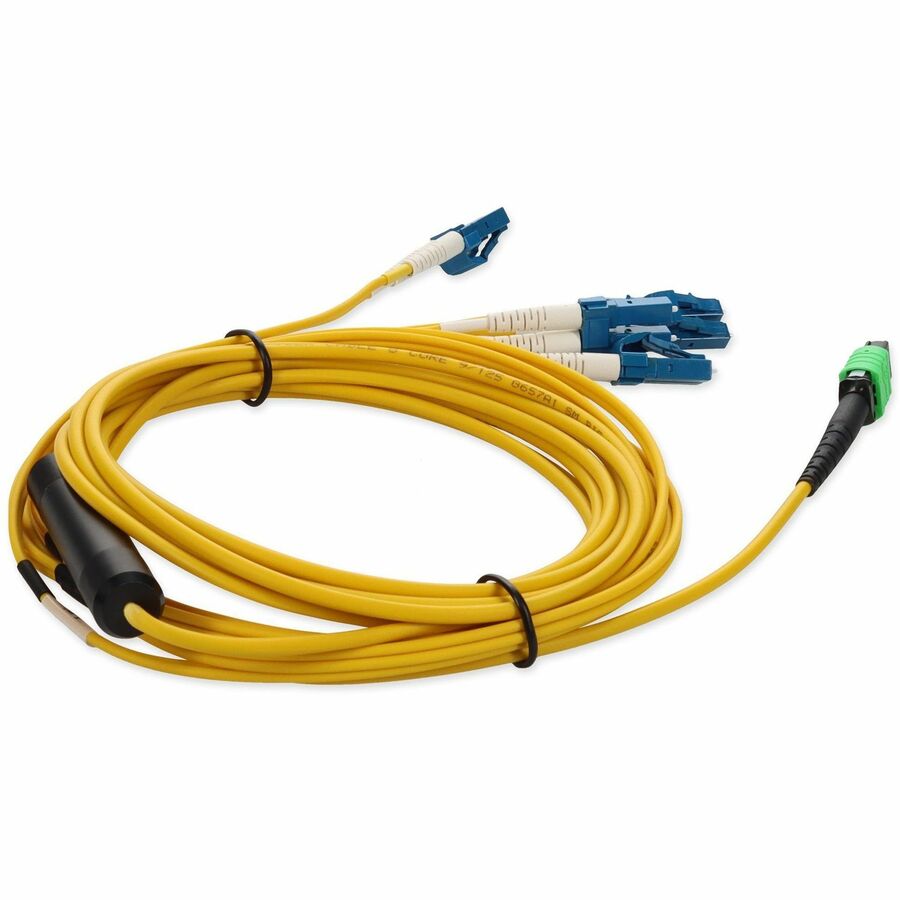 AddOn 3m Juniper Networks MTP-4LC-S3M Compatible MPO (Female) to 8xLC (Male) 8-Strand Yellow OS2 OFNR (Riser-Rated) Fiber Fanout Cable