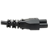 Eaton Tripp Lite Series 3-Slot Power Cord, NEMA 5-15P to C5 - Laptop/Notebook, 10A, 125V, 18 AWG, 3 ft. (0.91 m), Black
