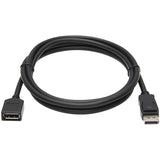 Eaton Tripp Lite Series DisplayPort Extension Cable with Latch, 4K @ 60 Hz, HDCP 2.2 (M/F), 6 ft. (1.83 m)