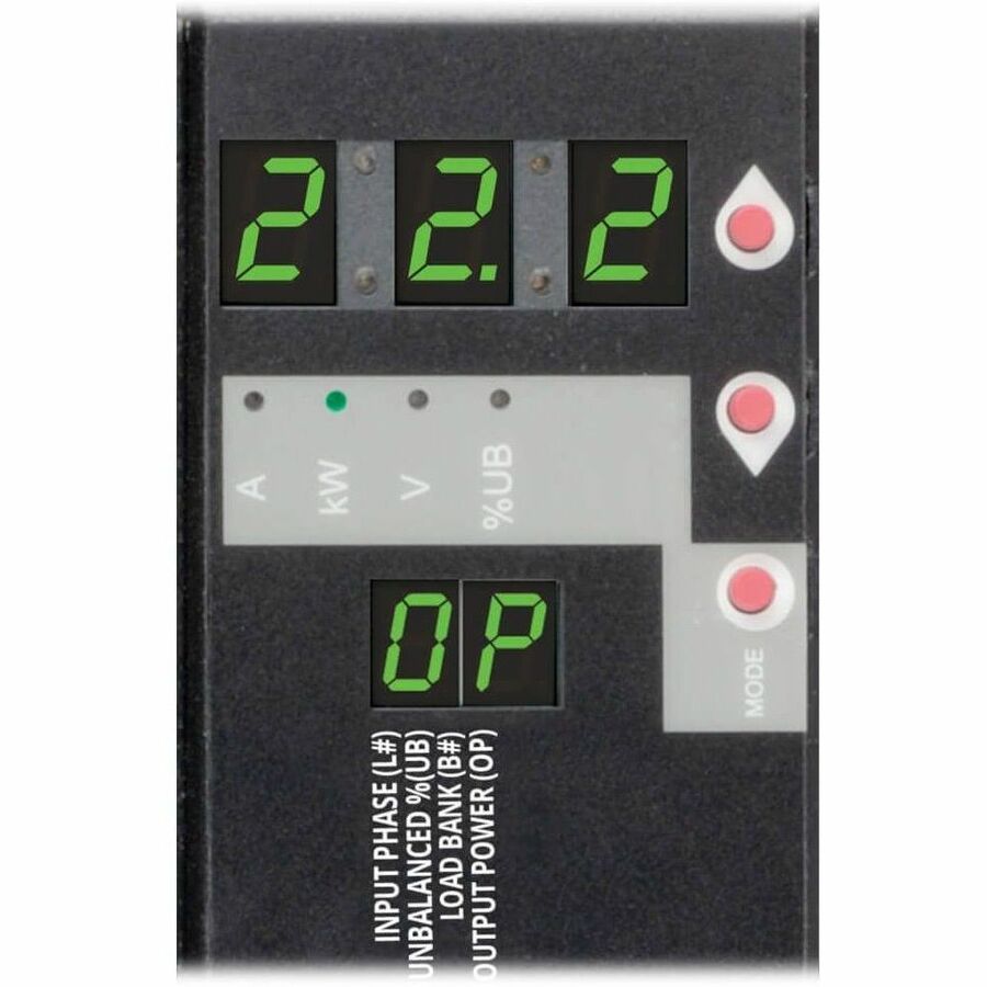Eaton Tripp Lite Series 3-Phase Local Metered PDU, 23kW, 42 208-240V outlets (36 C13, 6 C19), IEC309 32A Red (3P+N+E) 360-415V Input, 0u vertical, TAA