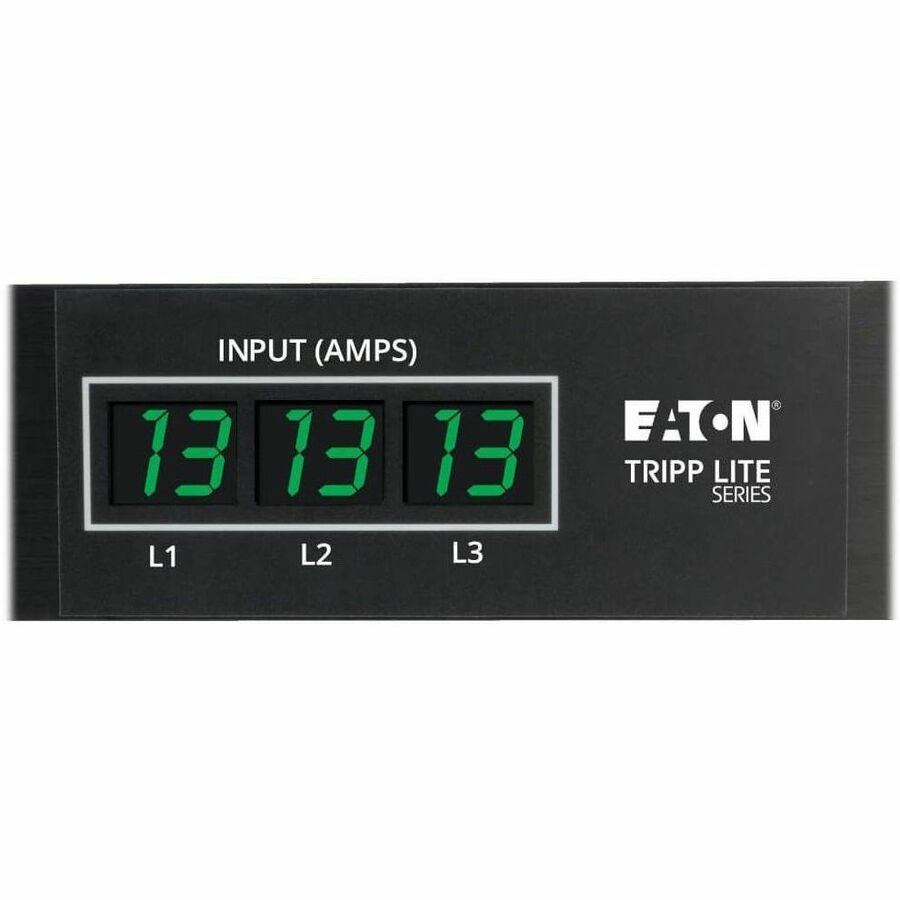 Eaton Tripp Lite Series 3-Phase Local Metered PDU, 8.6 kW, 45 208V outlets (36 C13, 9 C19), 6 ft. (1.83 m) NEMA L21-30P Input connection, TAA Compliant