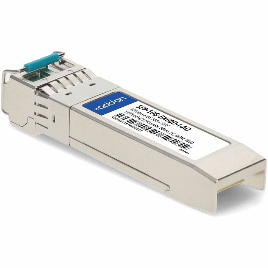 AddOn Cisco SFP-10G-BX60D-I Compatible TAA Compliant 10GBase-BX SFP+ Transceiver (SMF, 1330nmTx/1270nmRx, 60km, LC, DOM, Rugged)