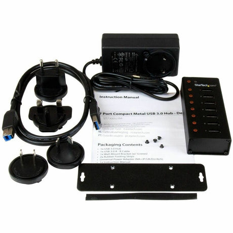 StarTech.com 7 Port USB 3.0 Hub - 5Gbps - Desktop or Wall-mountable Metal Enclosure