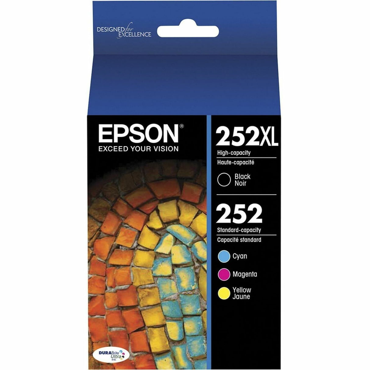 Epson DURABrite Ultra 252XL Original High/Standard Yield Inkjet Ink Cartridge - Combo Pack - Black, Cyan, Magenta, Yellow - 4 / Pack