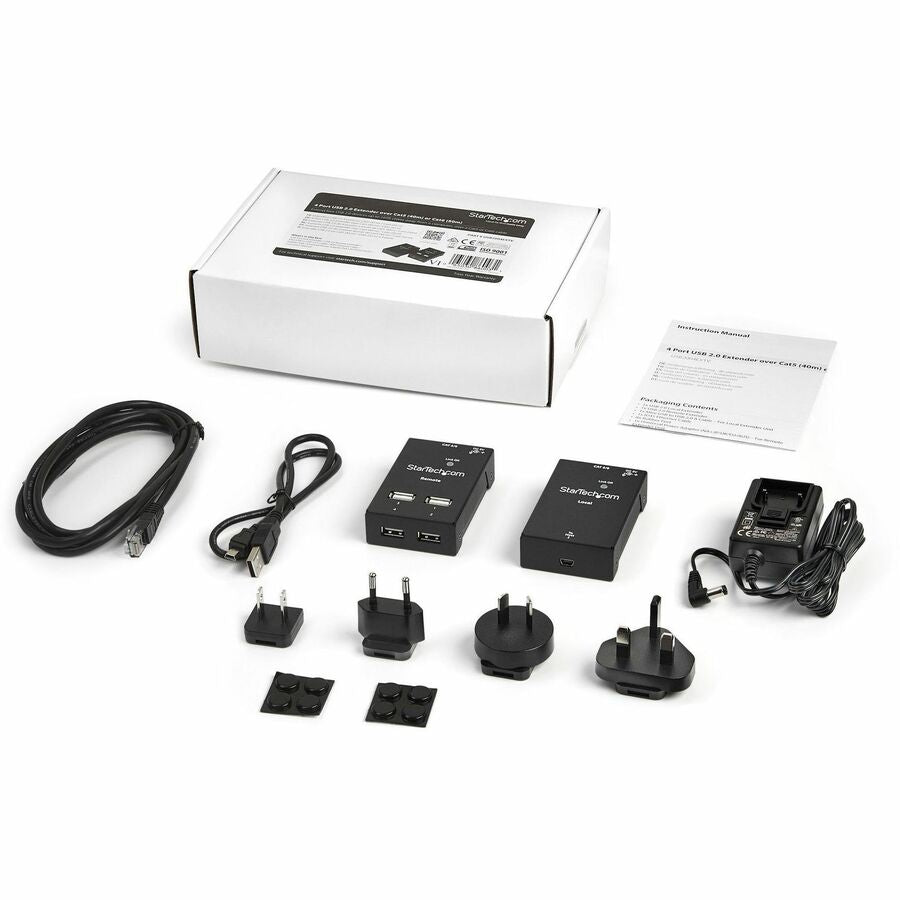 StarTech.com 4 Port USB 2.0-Over-Cat5-or-Cat6 Extender - up to 130ft (40m)