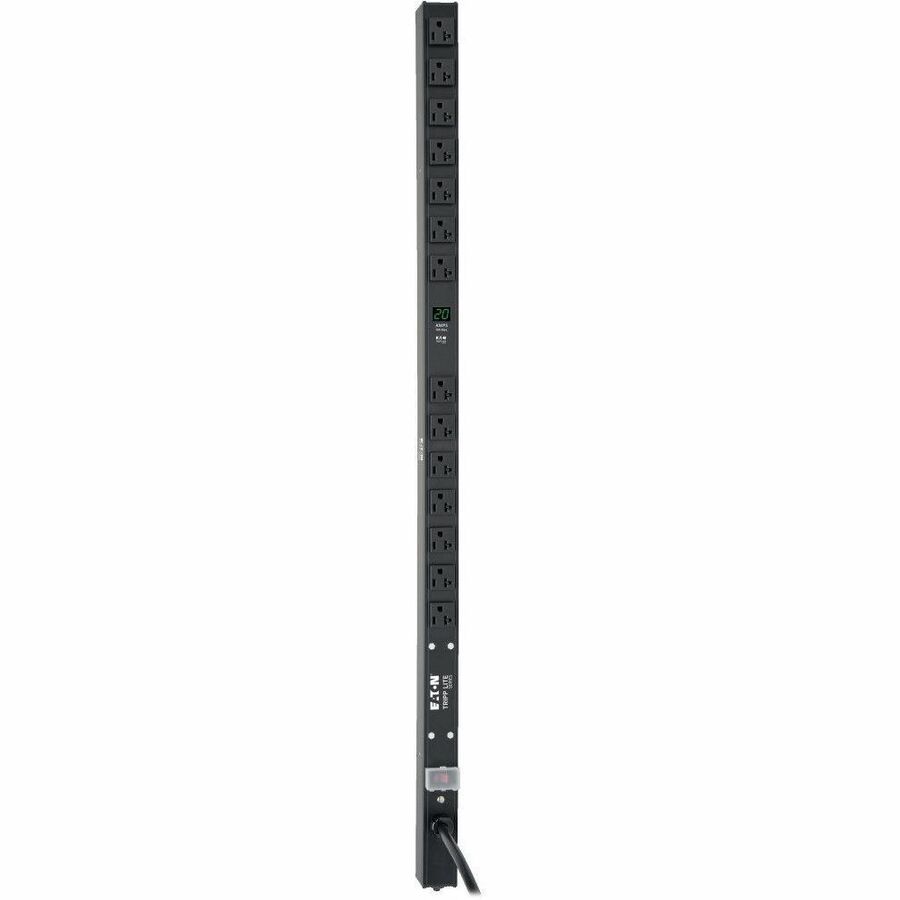Eaton Tripp Lite Series 2kW Single-Phase Local Metered PDU, 100-127V Outlets (14 5-15/20R), L5-20P/5-20P adapter, 0U Vertical, 36 in. Height