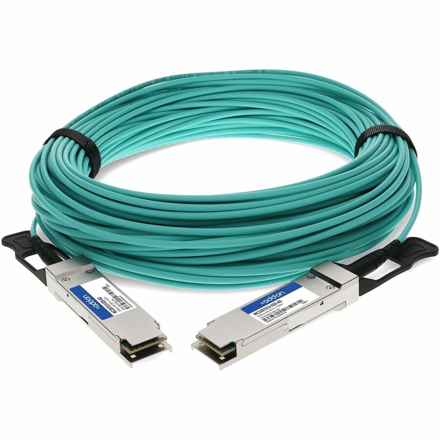 AddOn Mellanox MC220731V-020 Compatible TAA Compliant 56GBase-AOC QSFP+ to QSFP+ Direct Attach Cable (850nm, MMF, 20m)