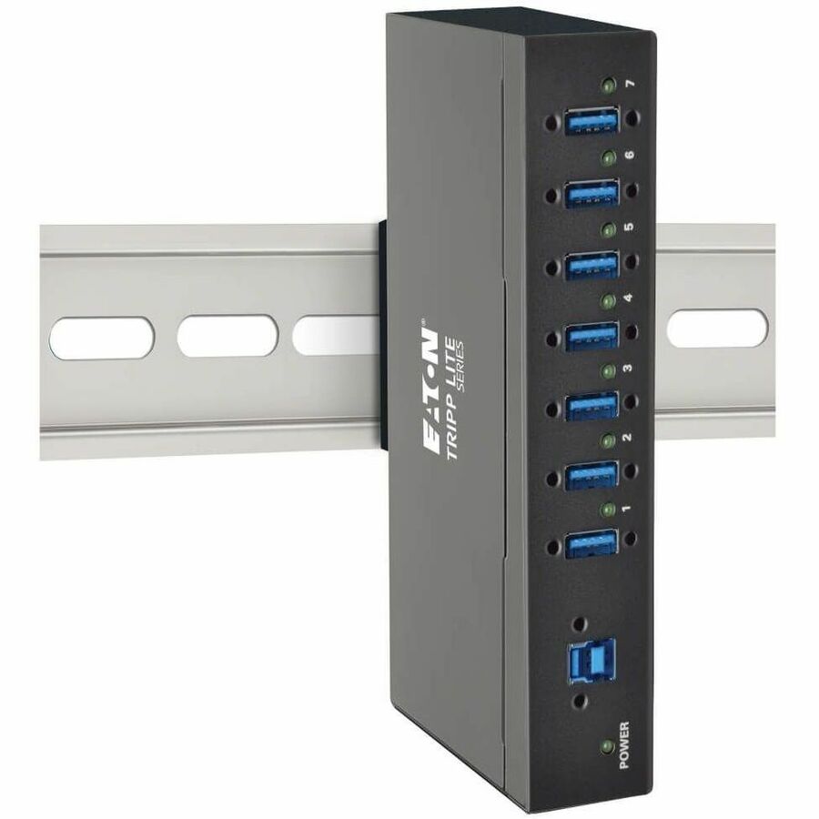 Eaton Tripp Lite Series 7-Port Industrial-Grade USB 3.x (5Gbps) Hub - 20 kV ESD Immunity, Metal Housing, Mountable