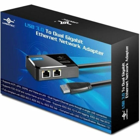 Vantec USB 3.0 To Dual Gigabit Ethernet Network Adapter