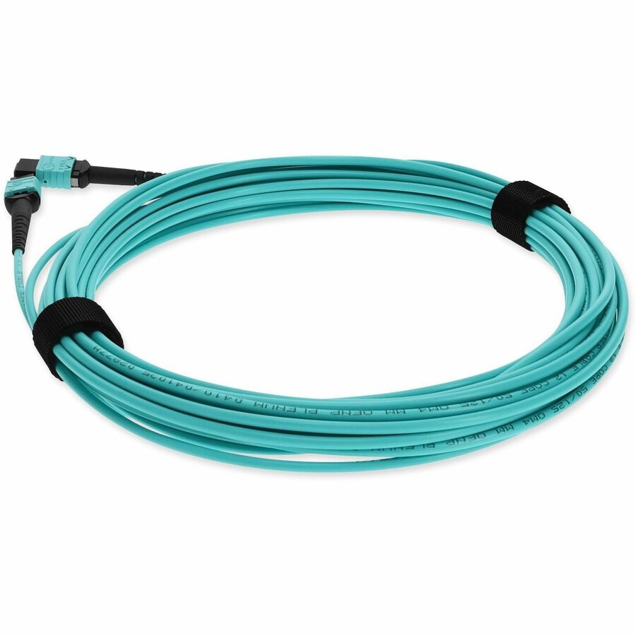 AddOn 7m MPO (Female) to MPO (Female) 12-Strand Aqua OM3 Crossover Plenum-Rated Fiber Patch Cable