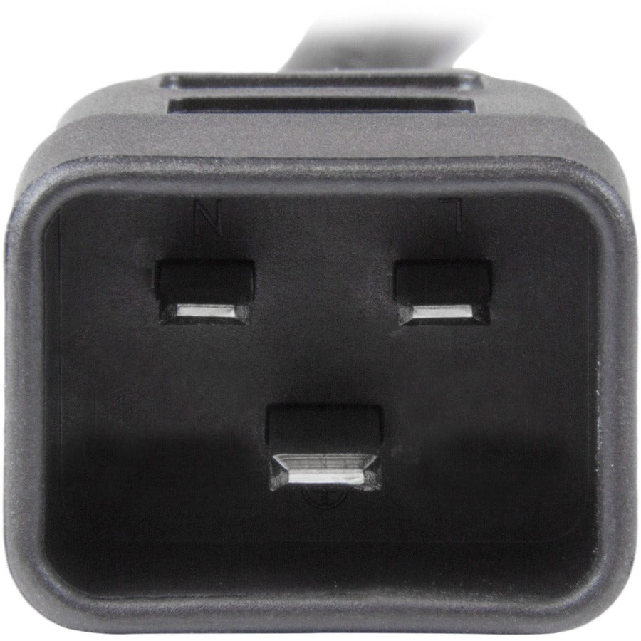 StarTech.com 6ft (1.8m) Heavy Duty Extension Cord, IEC C13 to IEC C20 Black Extension Cord, 15A 125V, 14AWG, Heavy Gauge Power Cable