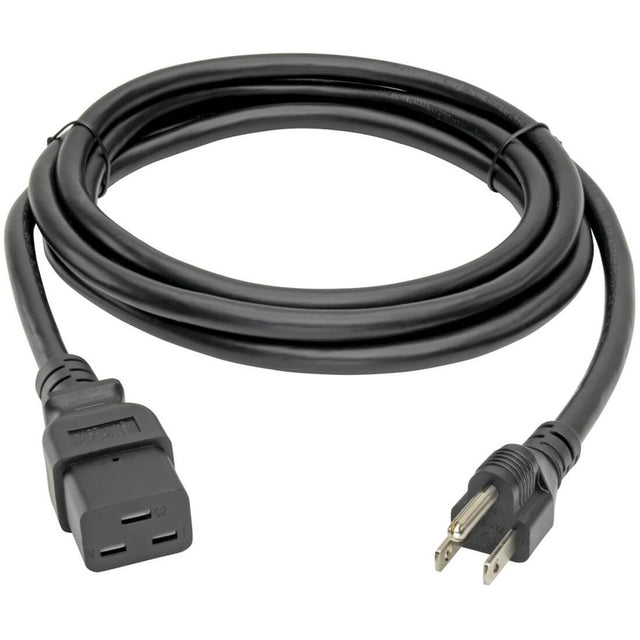 Eaton Tripp Lite Series Computer Power Cord, C19 to NEMA 5-15P - Heavy-Duty, 15A, 125V, 14 AWG, 8 ft. (2.43 m), Black