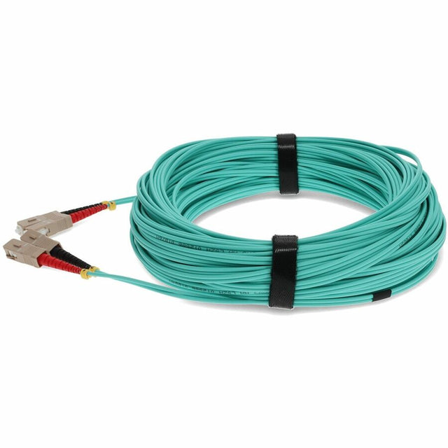 AddOn 50m SC (Male) to SC (Male) Aqua OM3 Duplex Fiber OFNR (Riser-Rated) Patch Cable
