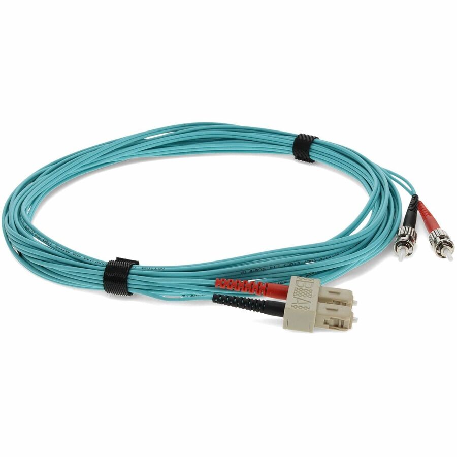 AddOn 9m SC (Male) to ST (Male) Aqua OM4 Duplex Fiber OFNR (Riser-Rated) Patch Cable