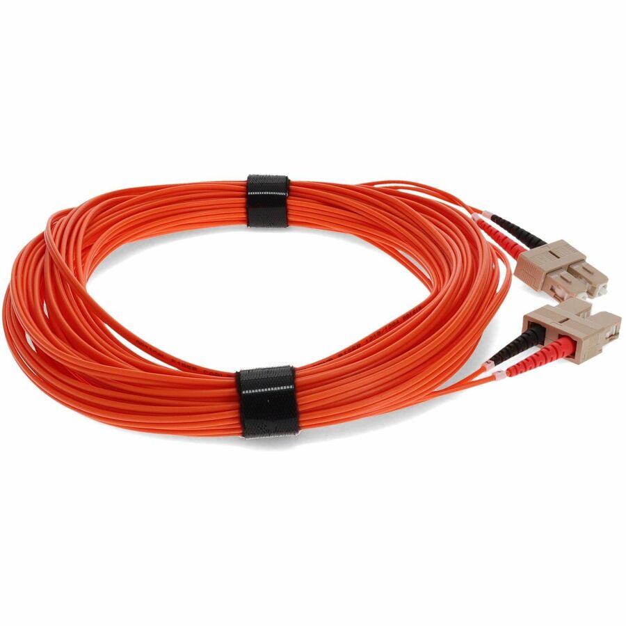 AddOn 50m SC (Male) to SC (Male) Orange OM1 Duplex Fiber OFNR (Riser-Rated) Patch Cable