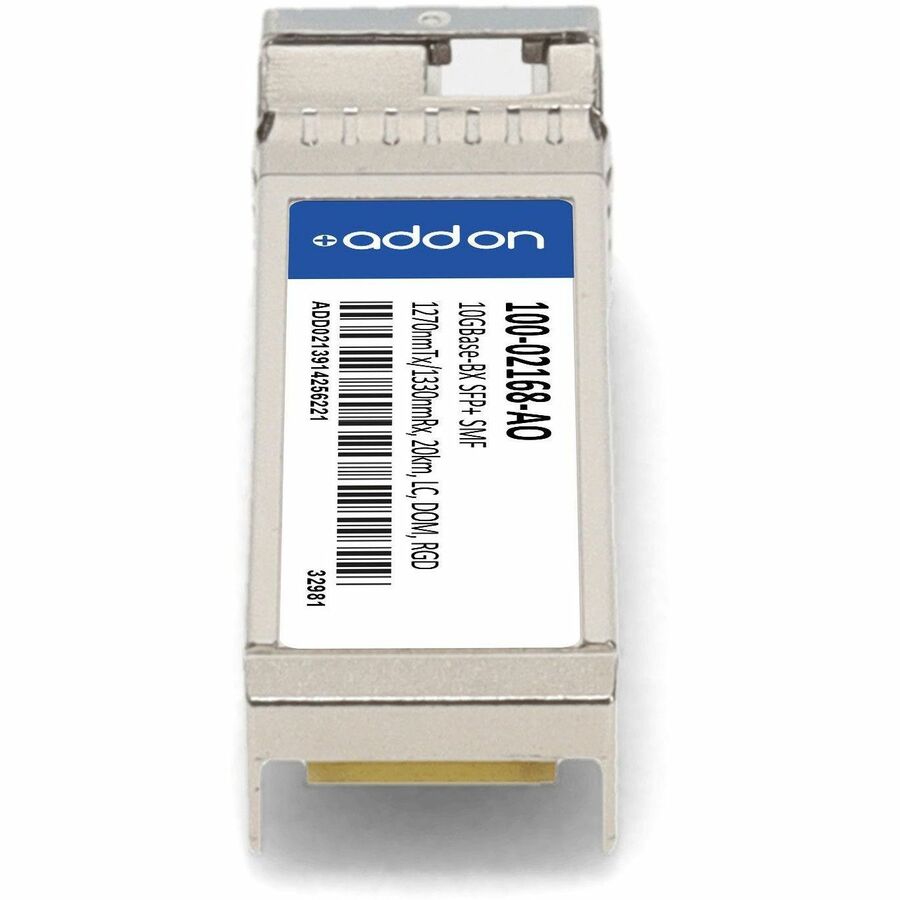 AddOn Calix 100-02168 Compatible TAA Compliant 10GBase-BX SFP+ Transceiver (SMF, 1270nmTx/1330nmRx, 20km, LC, DOM, Rugged)