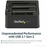 StarTech.com Dual-Bay USB 3.1 to SATA Hard Drive Docking Station, 2.5/3.5" SATA I/II/III, SSD/HDD Dock, USB Hard Drive Bay, Top-Loading