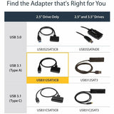 StarTech.com USB 3.1 (10Gbps) Adapter Cable for 2.5" SATA SSD/HDD Drives