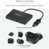 StarTech.com 4-Port DisplayPort 1.2 Splitter, DisplayPort to 4x DP Multi-Monitor Adapter, Quad 1080p 60Hz Computer MST Hub, Windows Only