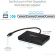 StarTech.com 4-Port Multi Monitor Adapter, Mini DisplayPort 1.2 to DP MST Hub, 4x 1080p, Video Splitter for Extended Desktop Mode, Windows