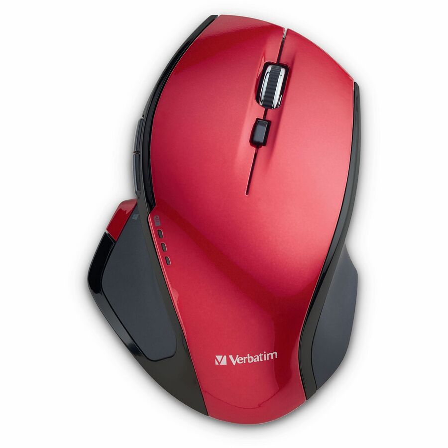 Verbatim Wireless Desktop 8-Button Deluxe Blue LED Mouse - Red