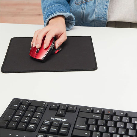 Verbatim Wireless Desktop 8-Button Deluxe Blue LED Mouse - Red