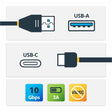 StarTech.com 3 ft 1m USB to USB C Cable - USB 3.1 (10Gpbs) - USB-IF Certified - USB A to USB C Cable - USB 3.1 Type C Cable