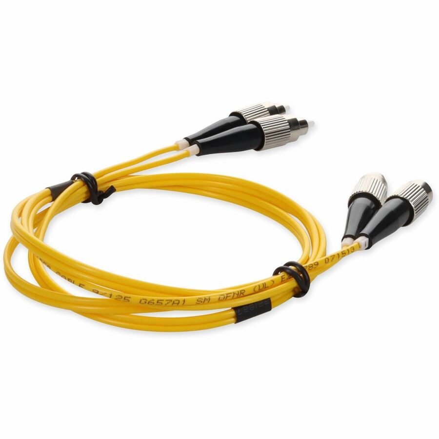 AddOn 5m FC (Male) to FC (Male) Yellow OS2 Duplex Fiber OFNR (Riser-Rated) Patch Cable