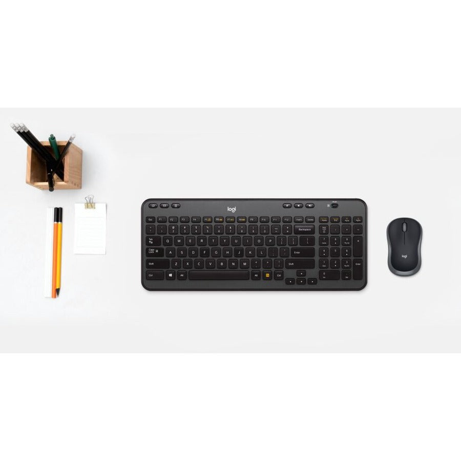 Logitech MK360 Full-size Wireless Scissor Keyboard and Mouse - Black