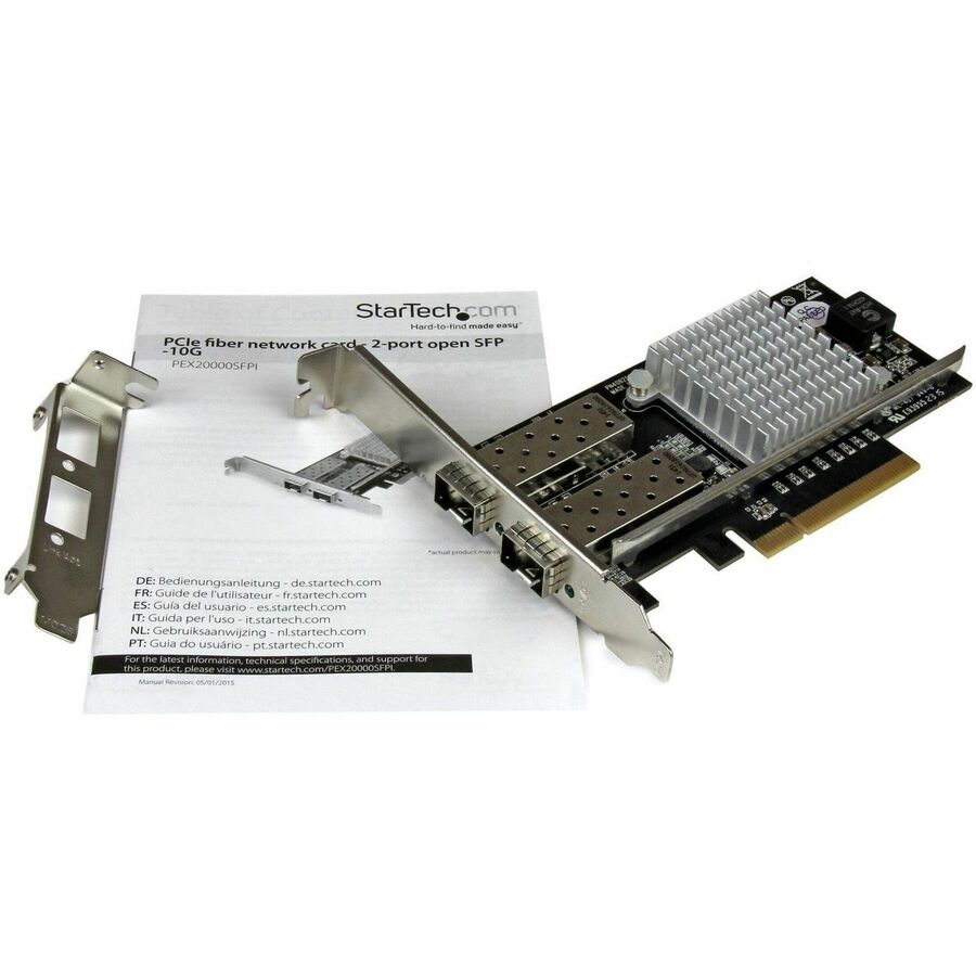 StarTech.com 10G Network Card - 2x 10G Open SFP+ Multimode LC Fiber Connector - Intel 82599 Chip - Gigabit Ethernet Card