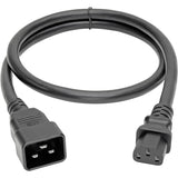 Eaton Tripp Lite Series C20 to C13 Power Cord for Computer - Heavy-Duty, 15A, 100-250V, 14 AWG, 3 ft. (0.91 m), Black