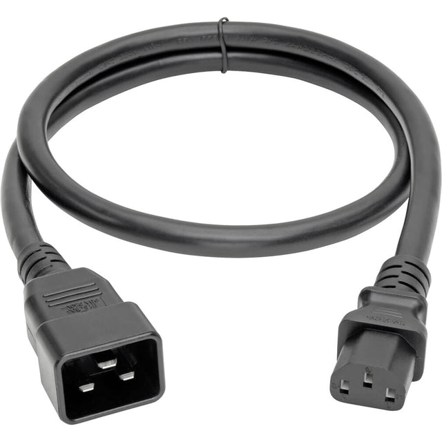 Eaton Tripp Lite Series C20 to C13 Power Cord for Computer - Heavy-Duty, 15A, 100-250V, 14 AWG, 3 ft. (0.91 m), Black