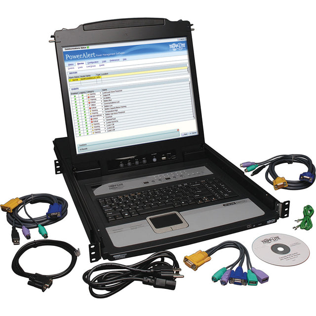 Eaton Tripp Lite Series NetDirector 16-Port 1U Rack-Mount Console IP KVM Switch with 19 in. LCD, TAA