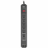Eaton Tripp Lite Series Protect It! 6-Outlet Surge Protector, 6 ft. Cord, 990 Joules, 2 USB Ports (2.1A), Black Housing