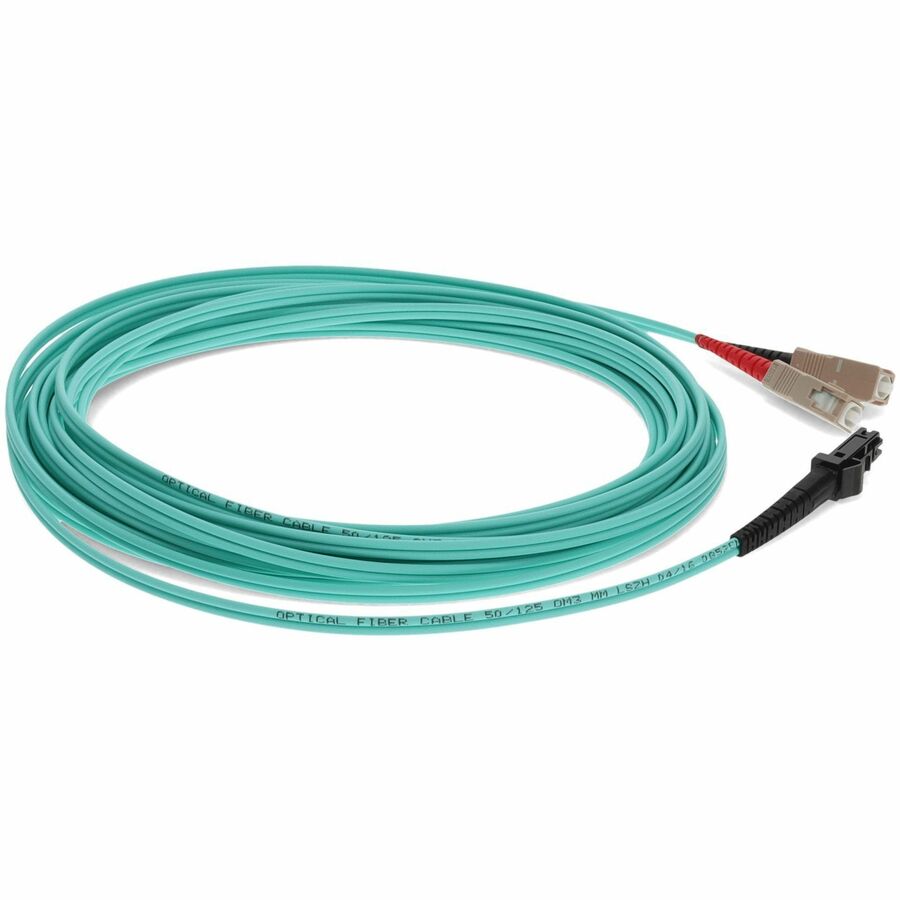 AddOn 7m MT-RJ (Male) to SC (Male) Aqua OM3 Duplex Fiber OFNR (Riser-Rated) Patch Cable
