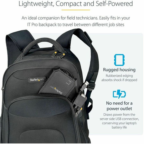 StarTech.com Laptop to Server KVM Console, Rugged USB Crash Cart Adapter with File Transfer and Video Capture, TAA