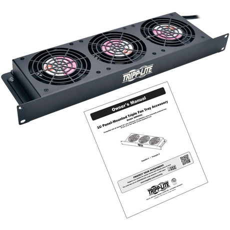 Eaton Tripp Lite Series SmartRack 1U Fan Tray, 3 120V High-Performance Fans, 210 CFM, 5-15P Plug