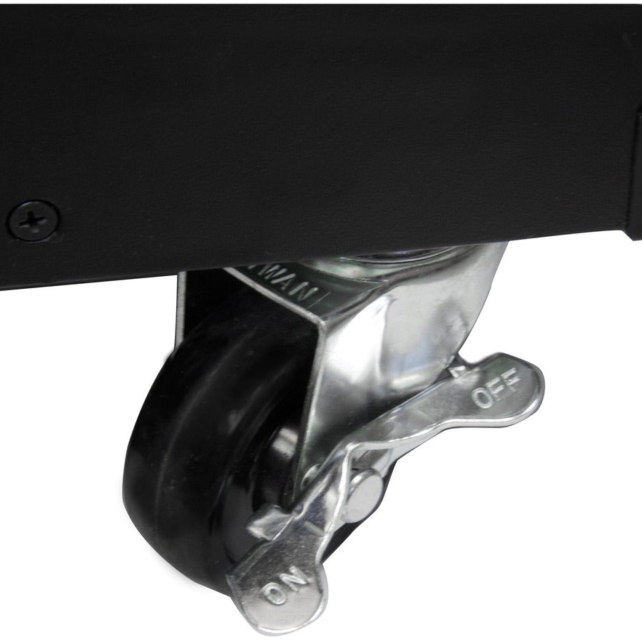 StarTech.com 4-Post 9U Mobile Open Frame Server Rack, 19" Network Rolling Rack for Narrow Spaces, Small Data Rack with Casters, TAA