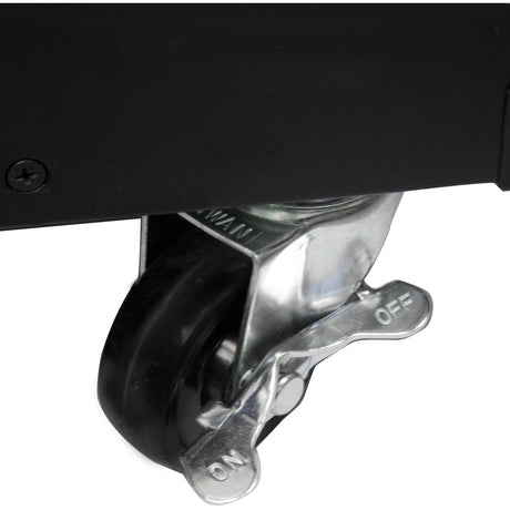 StarTech.com 4-Post 9U Mobile Open Frame Server Rack, 19" Network Rolling Rack for Narrow Spaces, Small Data Rack with Casters, TAA