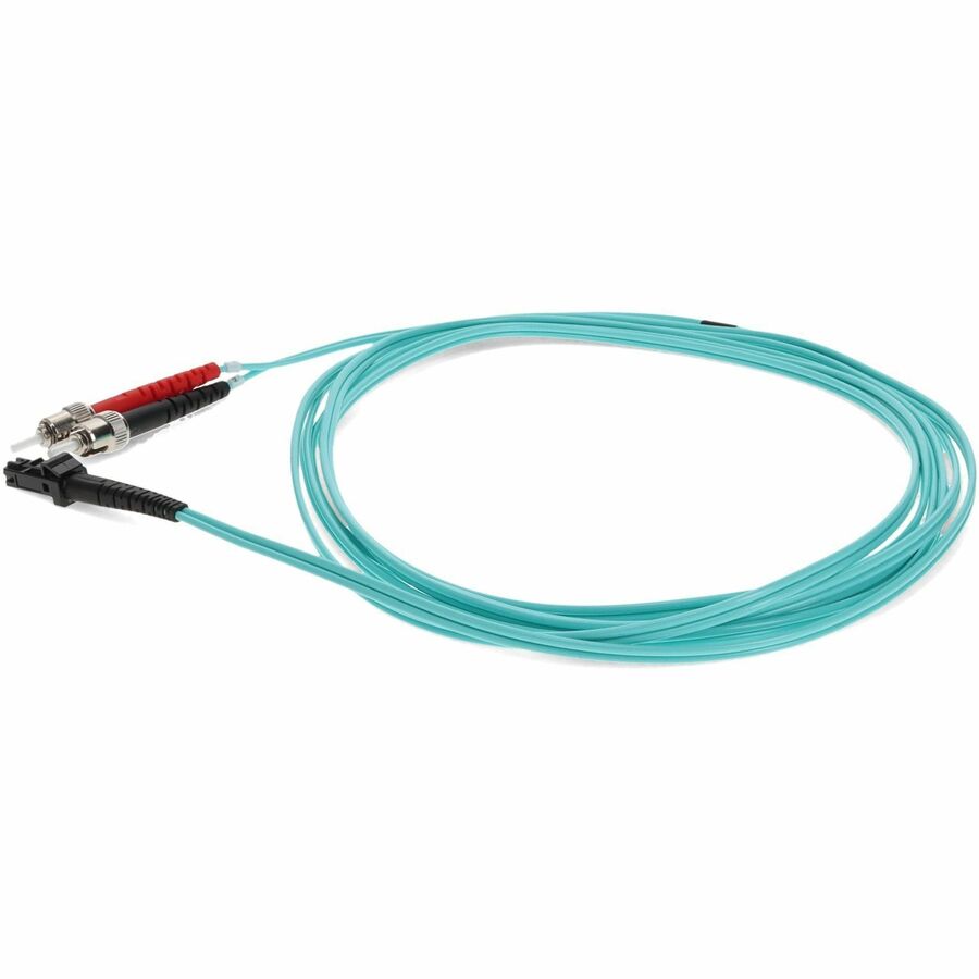 AddOn 5m MT-RJ (Male) to ST (Male) Aqua OM3 Duplex Fiber OFNR (Riser-Rated) Patch Cable