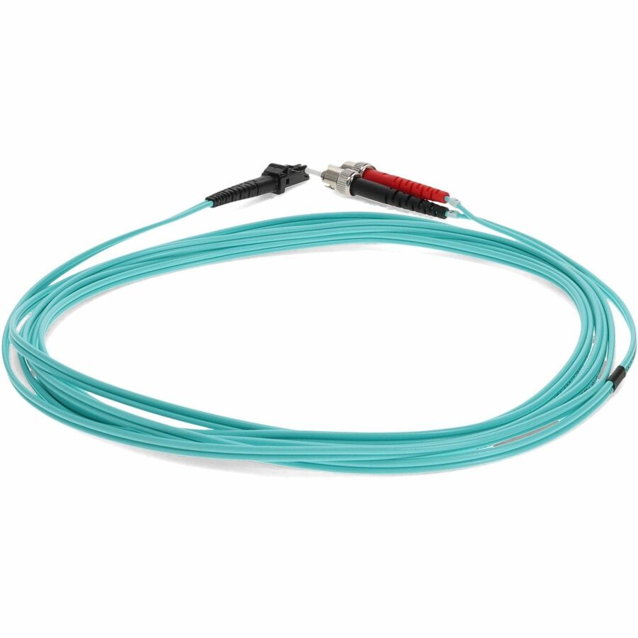 AddOn 3m MT-RJ (Male) to ST (Male) Aqua OM3 Duplex Fiber OFNR (Riser-Rated) Patch Cable