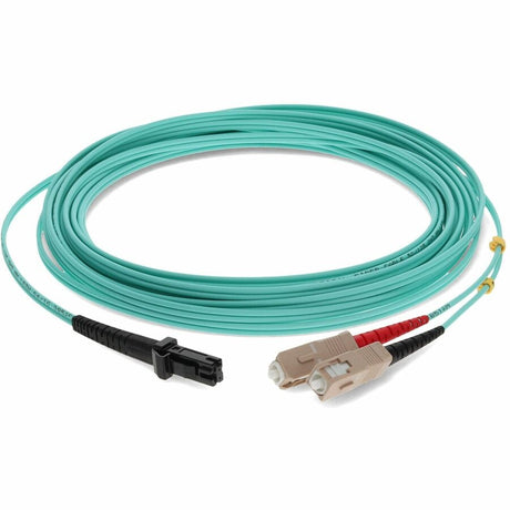 AddOn 5m MT-RJ (Male) to SC (Male) Aqua OM3 Duplex Fiber OFNR (Riser-Rated) Patch Cable