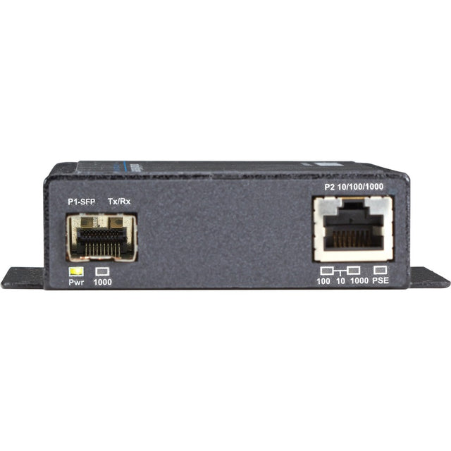 Black Box PoE Industrial Gigabit Ethernet Media Converter, SFP