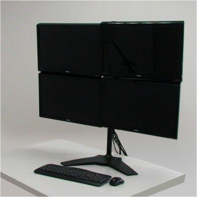 Amer Mounts Quad Monitor Stand Mount Supports Flat Panel Size up to 32" AMR4S32