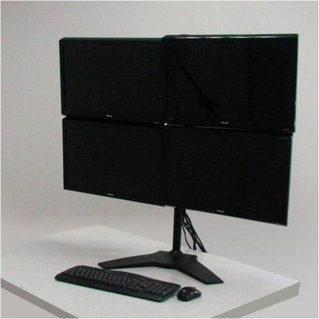 Amer Mounts Quad Monitor Stand Mount Supports Flat Panel Size up to 32" AMR4S32