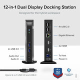 Plugable USB 3.0 Universal Laptop Docking Station Dual Monitor for Windows and Mac